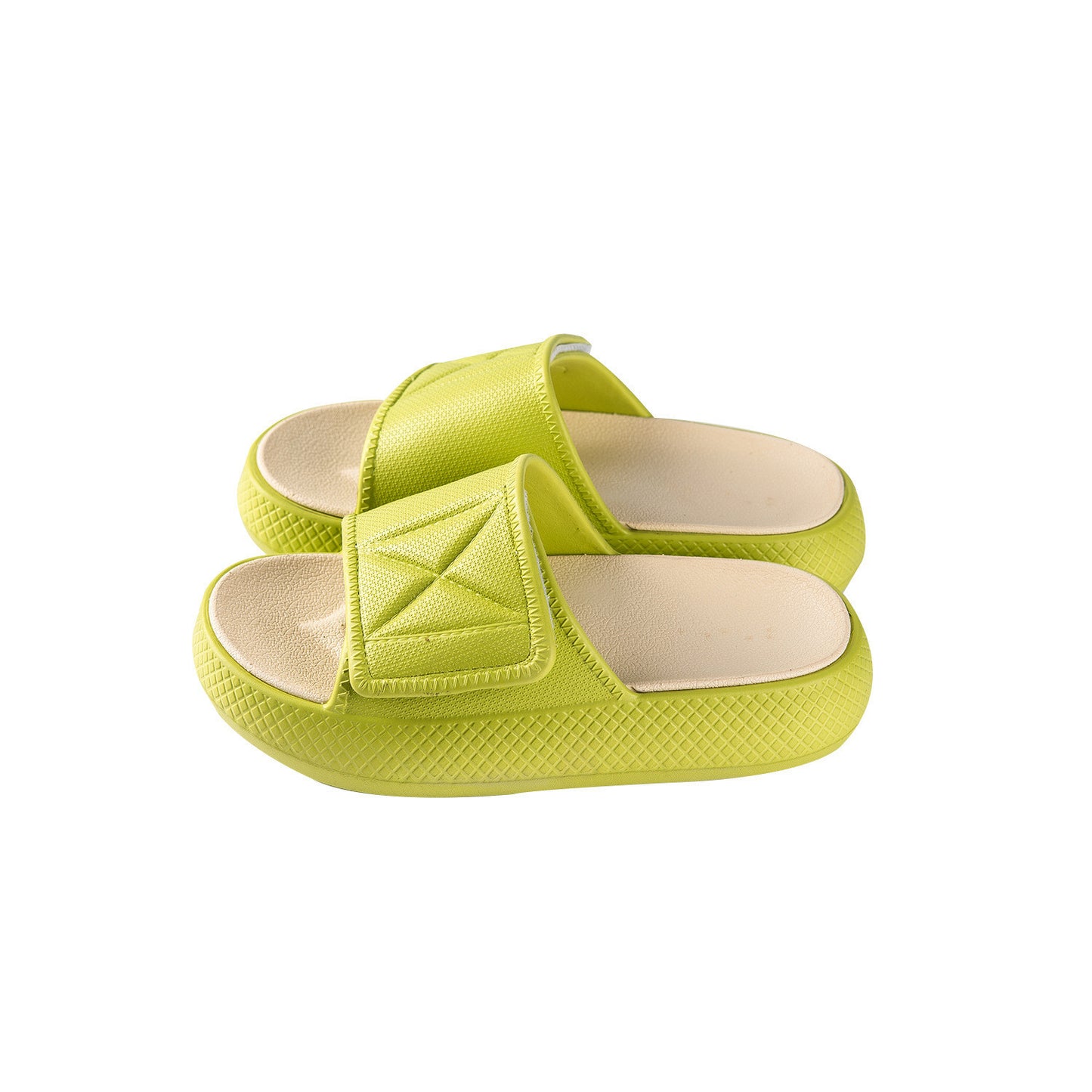 Two-tone Velcro Fashion Platform Slippers Women