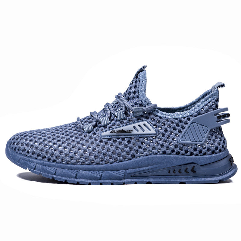 2024 Spring New Men's Shoes Breathable Mesh Sneakers Casual Men's Hollow Mesh Soft Sole Student Running Shoes