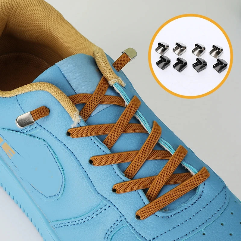 1 Pair Elastic No Tie Shoe laces Flat Shoelaces Quick Safety Shoelace Kids Adult Lazy Laces Shoe Accessories