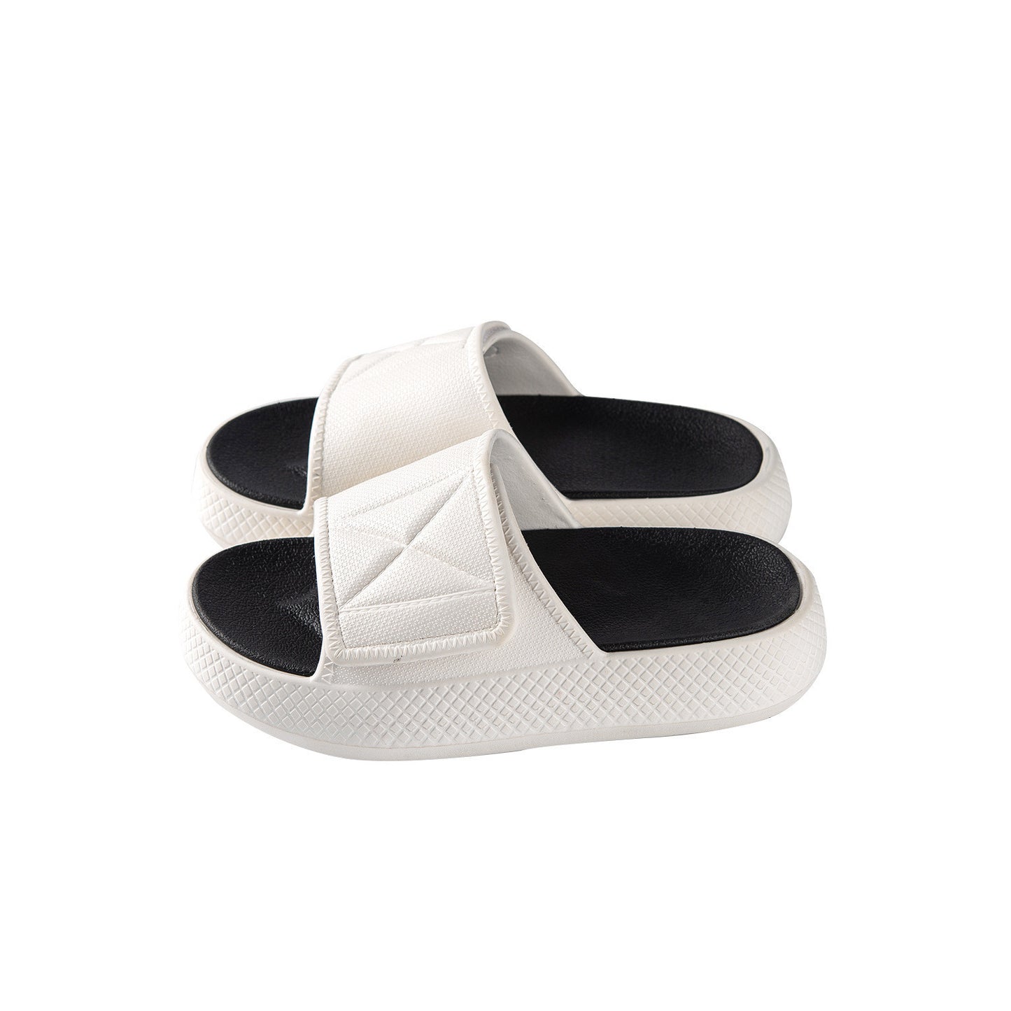 Two-tone Velcro Fashion Platform Slippers Women