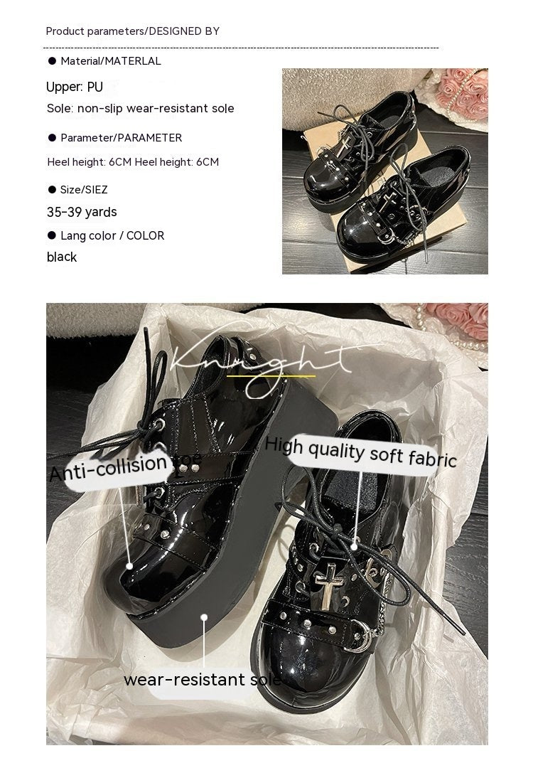 Punk Platform Shoes Dark Lolita Platform Leather Shoes